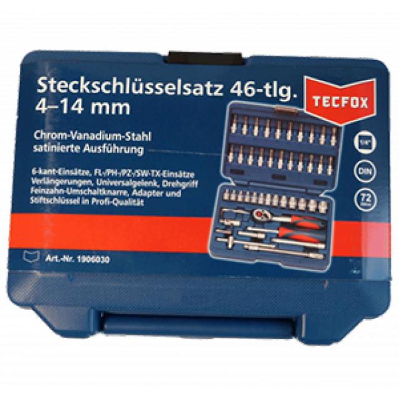 Tecfox Steckschlüssel-Satz 1/4" 46-teilig, 4-14 mm 6046