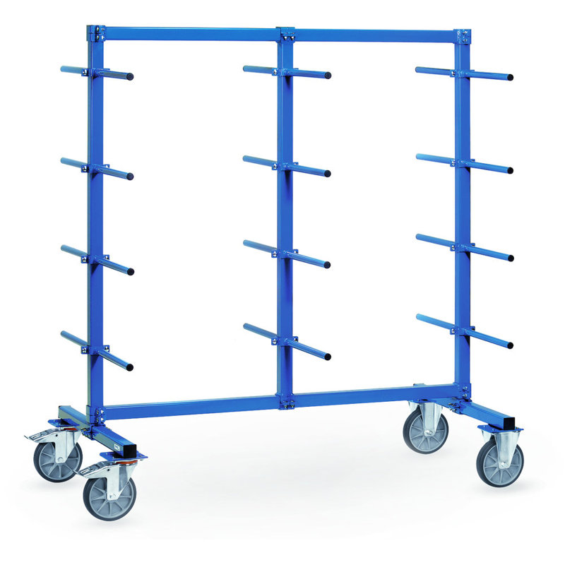 Fetra Tragarmwagen 4624 Abm. Ladefläche 1200 x 800 mm Tragarm 370 mm lang Gesamttragkraft 500 kg, RAL 5007
