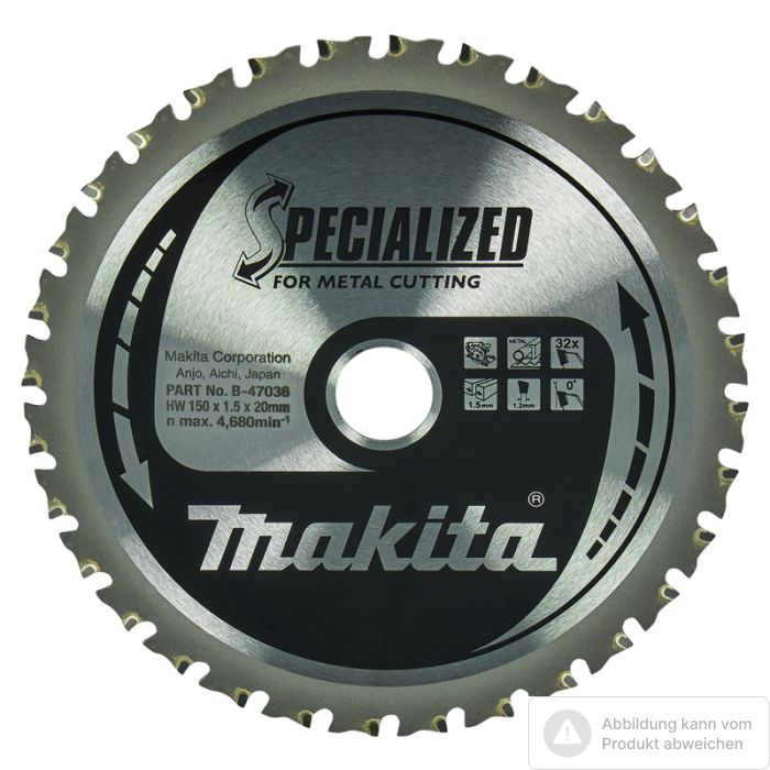 Foto von Makita Sägebaltt für Metall 150 x 20 mm, 32 Zähne Foto von Makita Sägebaltt für Metall 150 x 20 mm, 32 Zähne