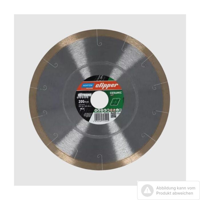 Bild von Norton Clipper Diamantscheibe Extreme Ceramic Soft Ø230 x 25,4 Bild von Norton Clipper Diamantscheibe Extreme Ceramic Soft Ø230 x 25,4