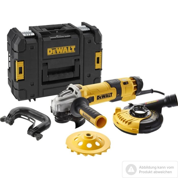 Foto von DeWALT 125mm Beton-Oberflächen-Set mit Winkelschleifer, Staubschutzhaube, Diamant- Foto von DeWALT 125mm Beton-Oberflächen-Set mit Winkelschleifer, Staubschutzhaube, Diamant-