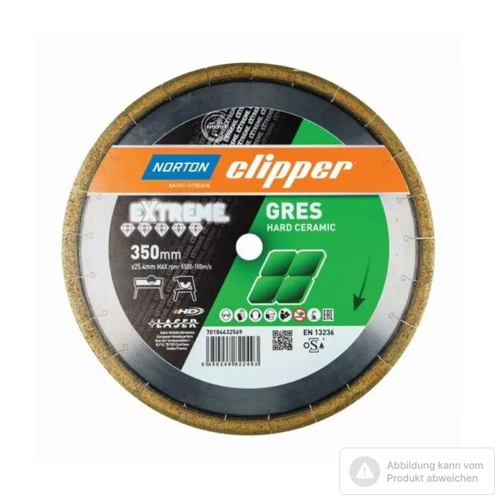 Bild von Norton Clipper Diamantscheibe Extreme Gres Ø350 x 25,4 Bild von Norton Clipper Diamantscheibe Extreme Gres Ø350 x 25,4