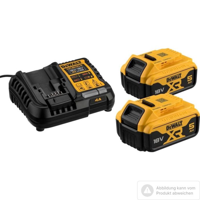 Foto von Dewalt Akku Starterset DCB1104P2-QW 18 V/ 2 x 5,0 Ah(DCB183-XJ ), Ladegerät(DCB110-QW) Foto von Dewalt Akku Starterset DCB1104P2-QW 18 V/ 2 x 5,0 Ah(DCB183-XJ ), Ladegerät(DCB110-QW)