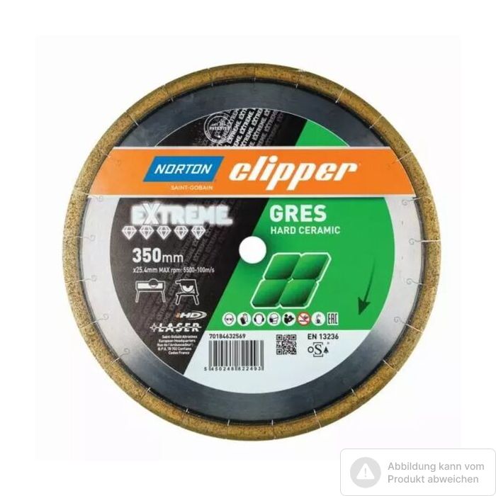 Bild von Norton Clipper Diamantscheibe Extreme Gres Silencio Ø250 Bild von Norton Clipper Diamantscheibe Extreme Gres Silencio Ø250
