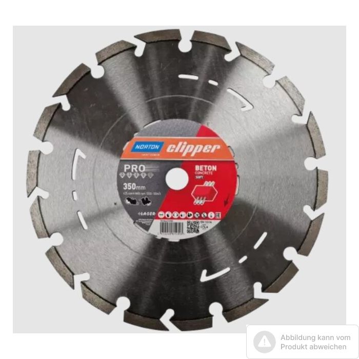Foto von Norton Clipper Diamantscheibe Pro Beton Soft II Ø350 mm Foto von Norton Clipper Diamantscheibe Pro Beton Soft II Ø350 mm