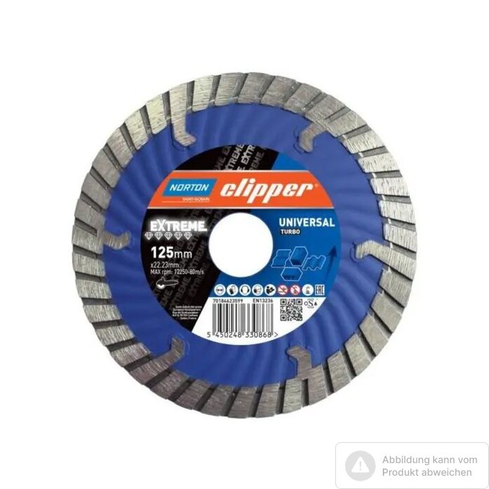 Bild von Norton Clipper Diamantscheibe Extreme Universal Turbo - 125 Ø mm Bild von Norton Clipper Diamantscheibe Extreme Universal Turbo - 125 Ø mm