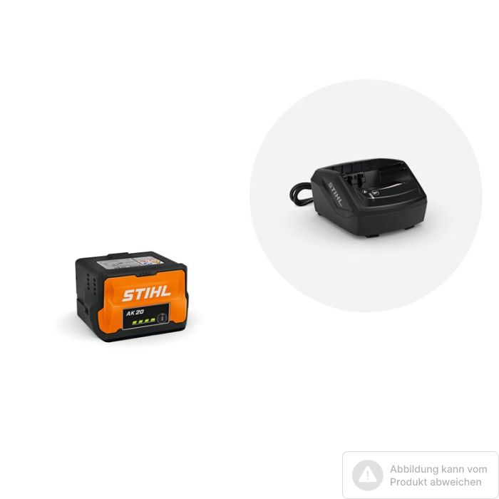 Foto von Stihl Starterset AK20, bestehend aus 1 x Akku AK 20 und 1 x Ladegerät AL101 Foto von Stihl Starterset AK20, bestehend aus 1 x Akku AK 20 und 1 x Ladegerät AL101