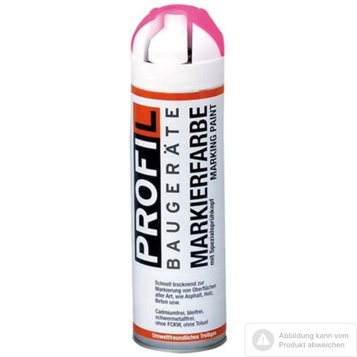 Foto von Profil Markierungsspray neonrot/pink 500 ml, schnelltrocknend Foto von Profil Markierungsspray neonrot/pink 500 ml, schnelltrocknend