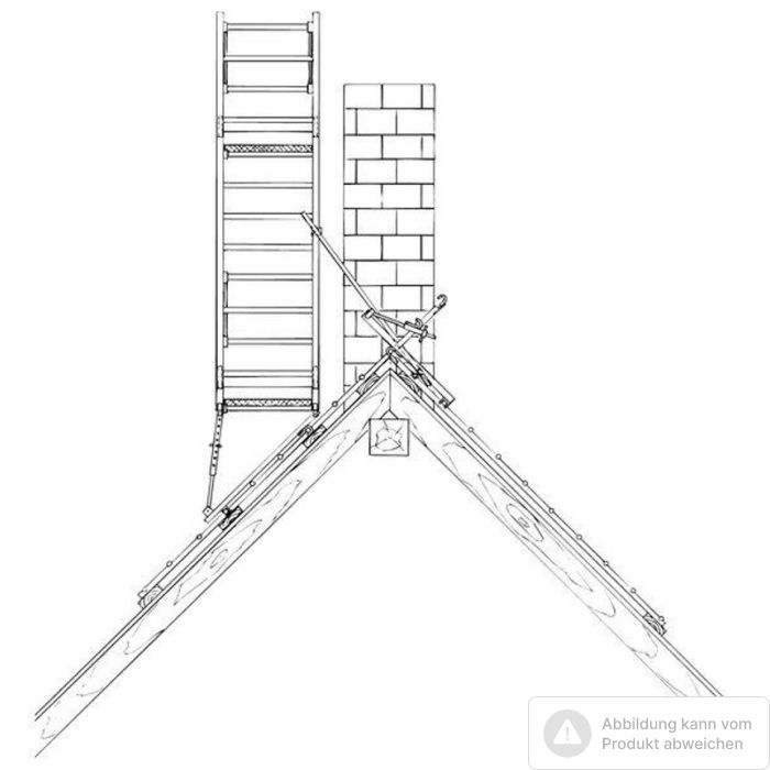 Bild von Müba Alu Dachkamingerüst Typ DK 3, einseitig aufgebaut Bild von Müba Alu Dachkamingerüst Typ DK 3, einseitig aufgebaut