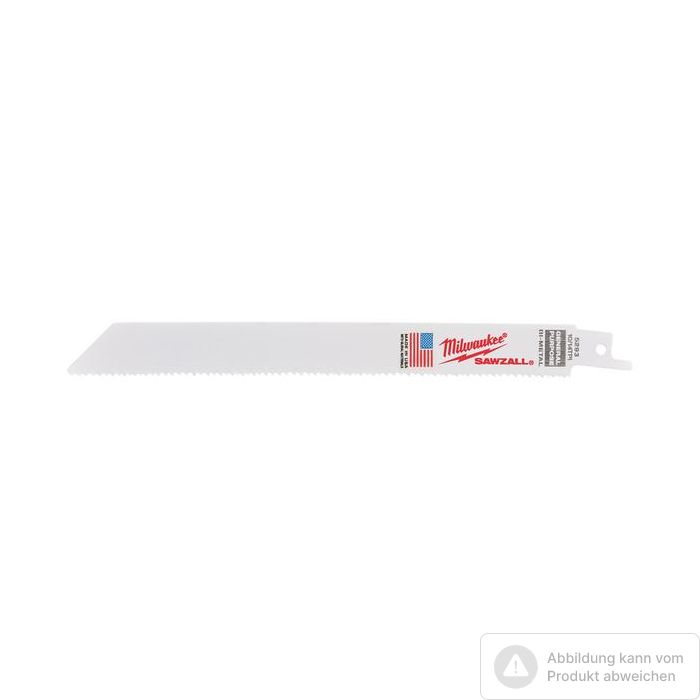Bild von Milwaukee Säbelsägeblatt 200 mm für Holz/Metall/Kunststoff, Pack = 5 Stück Bild von Milwaukee Säbelsägeblatt 200 mm für Holz/Metall/Kunststoff, Pack = 5 Stück