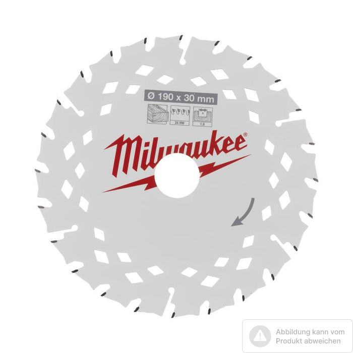 Foto von Milwaukee Kreissägeblatt für Holz 190 x 30 mm, Z24 Wechselzahn Foto von Milwaukee Kreissägeblatt für Holz 190 x 30 mm, Z24 Wechselzahn