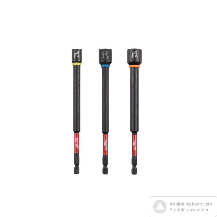 Foto von Milwaukee Shockwave Steckschlüssel 1/4" Set lang 3-teilig Foto von Milwaukee Shockwave Steckschlüssel 1/4" Set lang 3-teilig