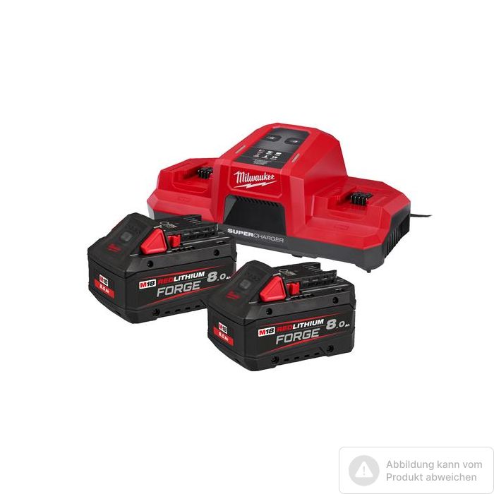 Bild von Milwaukee Akku-Starterset M18 FORGENRG-802 Energy-Kit, mit 2 Akkus 8,0 AH M18 FB8 Forge Bild von Milwaukee Akku-Starterset M18 FORGENRG-802 Energy-Kit, mit 2 Akkus 8,0 AH M18 FB8 Forge