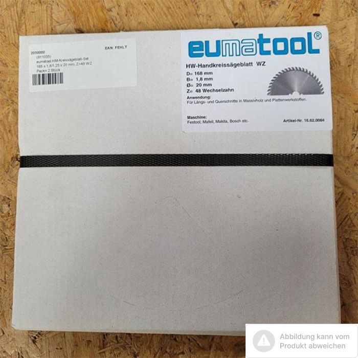 Bild von eumatool HM-Kreissägeblatt-Set 168 x 1,8/1,25 x 20 mm, Z=48 WZ Bild von eumatool HM-Kreissägeblatt-Set 168 x 1,8/1,25 x 20 mm, Z=48 WZ