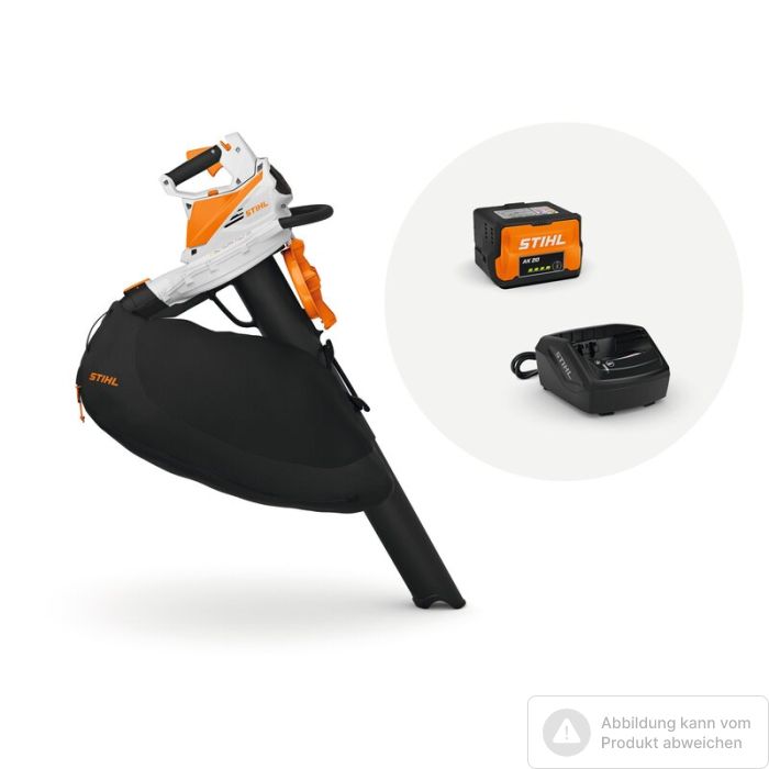 Foto von Stihl Akku-Saughäcksler SHA 56 Set mit AK 20 und Ladegerät AL101 Foto von Stihl Akku-Saughäcksler SHA 56 Set mit AK 20 und Ladegerät AL101
