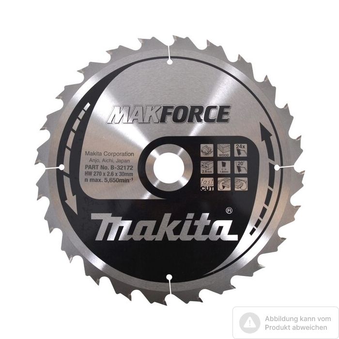 Bild von Makita Sägeblatt 270 x 1,8 x 30, Z = 24 Bild von Makita Sägeblatt 270 x 1,8 x 30, Z = 24