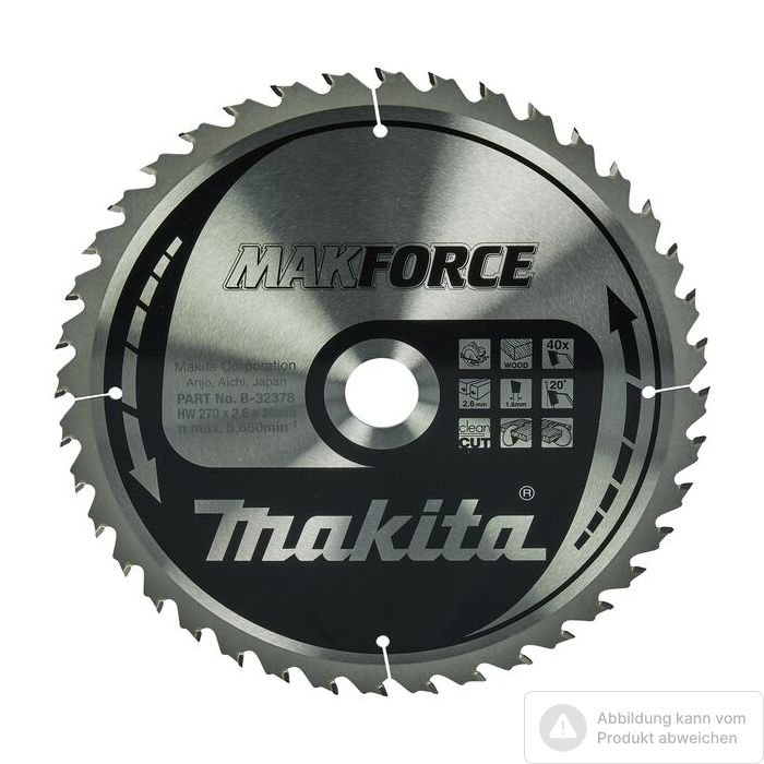 Foto von Makita Sägeblatt MAKFORCE 270 X 30 X 40Z Foto von Makita Sägeblatt MAKFORCE 270 X 30 X 40Z