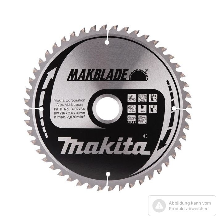 Foto von Makita Sägeblatt 216 x 1,6 x 30, Z = 48 Foto von Makita Sägeblatt 216 x 1,6 x 30, Z = 48