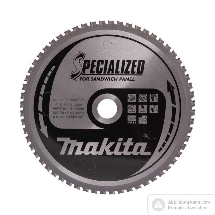 Foto von Makita Sägeblatt Specialized 270 x 30 mm, 60Z Foto von Makita Sägeblatt Specialized 270 x 30 mm, 60Z