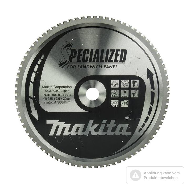 Foto von Makita Sägeblatt 355 x 2,2 x 30, Z = 80 Foto von Makita Sägeblatt 355 x 2,2 x 30, Z = 80
