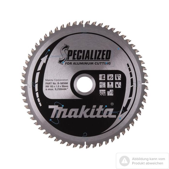 Foto von Makita Sägeblatt 165 x 20 x 60 SPECIALZED, 60 Zähne Foto von Makita Sägeblatt 165 x 20 x 60 SPECIALZED, 60 Zähne