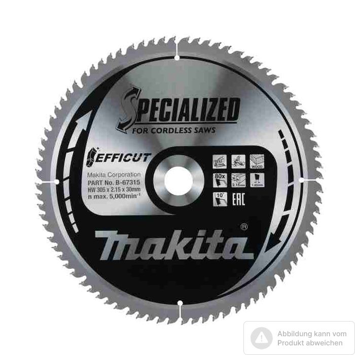 Foto von Makita Kreissägeblatt EFFICUT 305 x 30 mm, 80 Zähne Foto von Makita Kreissägeblatt EFFICUT 305 x 30 mm, 80 Zähne