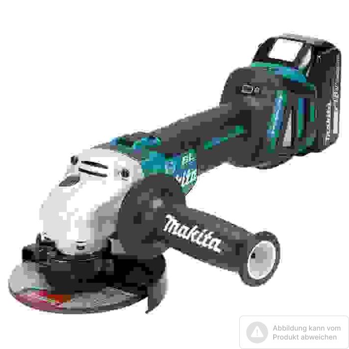 Foto von Makita Akku-Einhandwinkelschleifer DGA513RT3J 18 Volt, mit 3 Akkus 5,0 Ah, Ladegerät Foto von Makita Akku-Einhandwinkelschleifer DGA513RT3J 18 Volt, mit 3 Akkus 5,0 Ah, Ladegerät