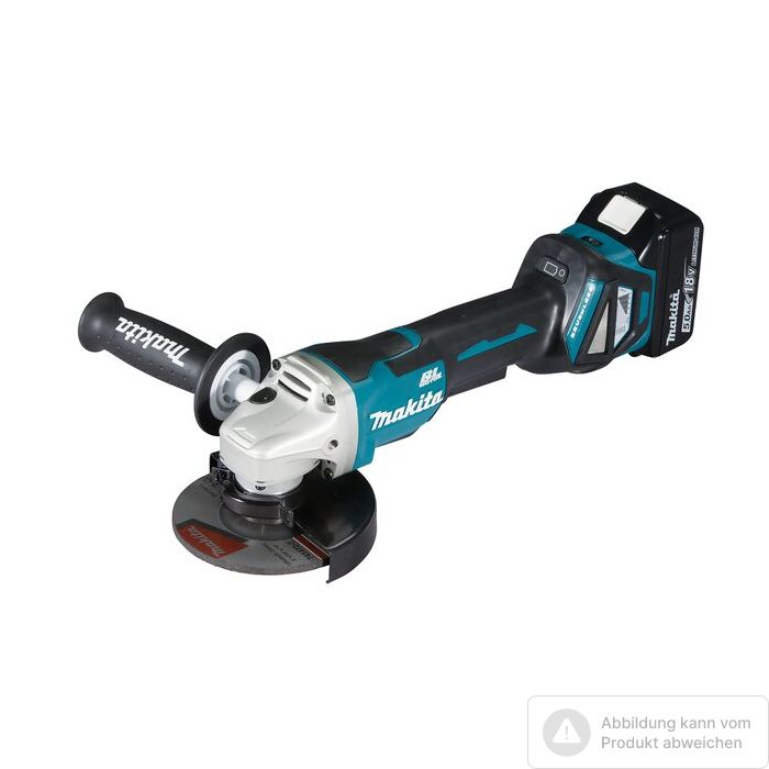 Foto von Makita Akku-Winkelschleifer DGA515RTJ 18 Volt, mit 2 Akkus 5,0 Ah und Ladegerät Foto von Makita Akku-Winkelschleifer DGA515RTJ 18 Volt, mit 2 Akkus 5,0 Ah und Ladegerät
