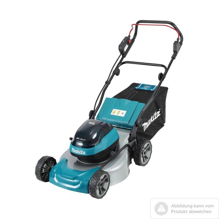 Bild von Makita 2x 18V Akku Rasenmäher DLM466Z, 46cm Schnitt, Schitthöhe 20-75mm, bis 900m², 60L Fangkorb Bild von Makita 2x 18V Akku Rasenmäher DLM466Z, 46cm Schnitt, Schitthöhe 20-75mm, bis 900m², 60L Fangkorb