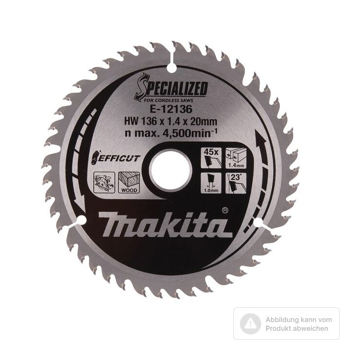 Foto von Makita Kreissägeblatt EFFICUT 136 x 20 x 1,4 mm, 45 Zähne Foto von Makita Kreissägeblatt EFFICUT 136 x 20 x 1,4 mm, 45 Zähne