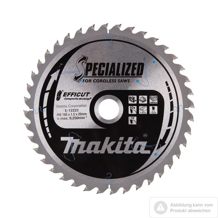 Foto von Makita Kreissägeblatt EFFICUT 165 x 20 x 1,5 mm, 40 Zähne Foto von Makita Kreissägeblatt EFFICUT 165 x 20 x 1,5 mm, 40 Zähne