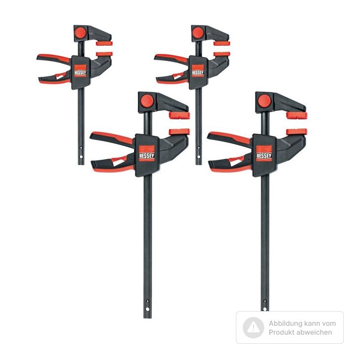 Foto von Bessey Einhandzwingen-Set EZM-EZL-Set, mit: 2x EZM15-6, Spannweite 150 mm, Ausladung 60 mm Foto von Bessey Einhandzwingen-Set EZM-EZL-Set, mit: 2x EZM15-6, Spannweite 150 mm, Ausladung 60 mm