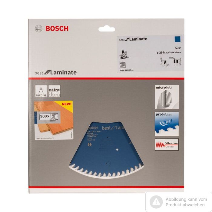 Foto von Bosch Kreissägeblatt Best for Laminate, 254 x 30, Z84 Foto von Bosch Kreissägeblatt Best for Laminate, 254 x 30, Z84