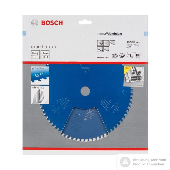 Bild von Bosch Kreissägeblatt Expert for Aluminium T 225 x 30 - 68 Bild von Bosch Kreissägeblatt Expert for Aluminium T 225 x 30 - 68