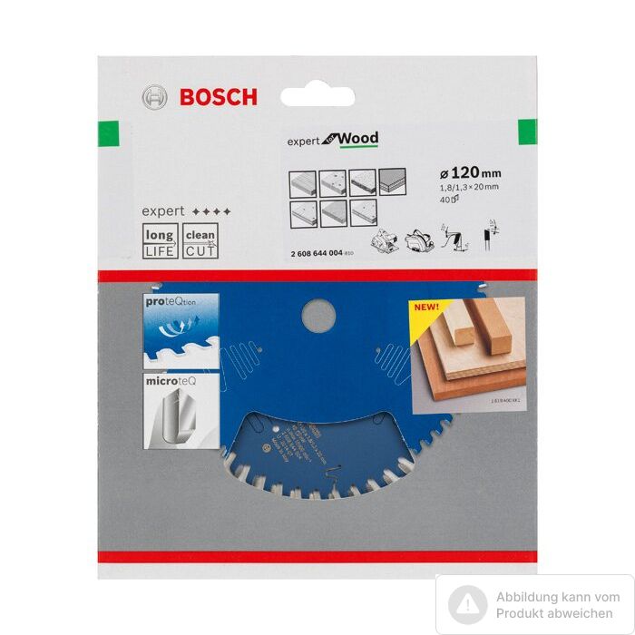 Foto von Bosch Kreissägeblatt Expert for Wood, H 120 x 20m, Z40 Foto von Bosch Kreissägeblatt Expert for Wood, H 120 x 20m, Z40