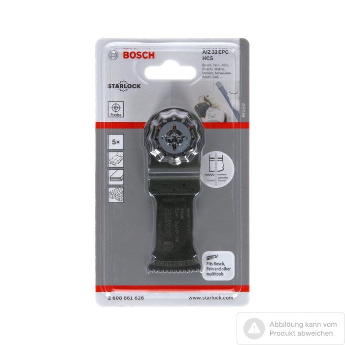 Foto von Bosch HCS Tauchsägeblatt AIZ 32 EPC Wood, 50 x 32 mm, 5er-Pack Foto von Bosch HCS Tauchsägeblatt AIZ 32 EPC Wood, 50 x 32 mm, 5er-Pack