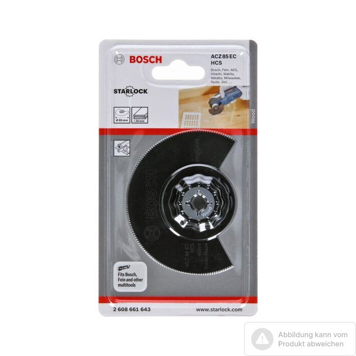 Foto von Bosch HCS Segmentsägeblatt ACZ 85 EC Wood, 85 mm, 1er-Pack Foto von Bosch HCS Segmentsägeblatt ACZ 85 EC Wood, 85 mm, 1er-Pack