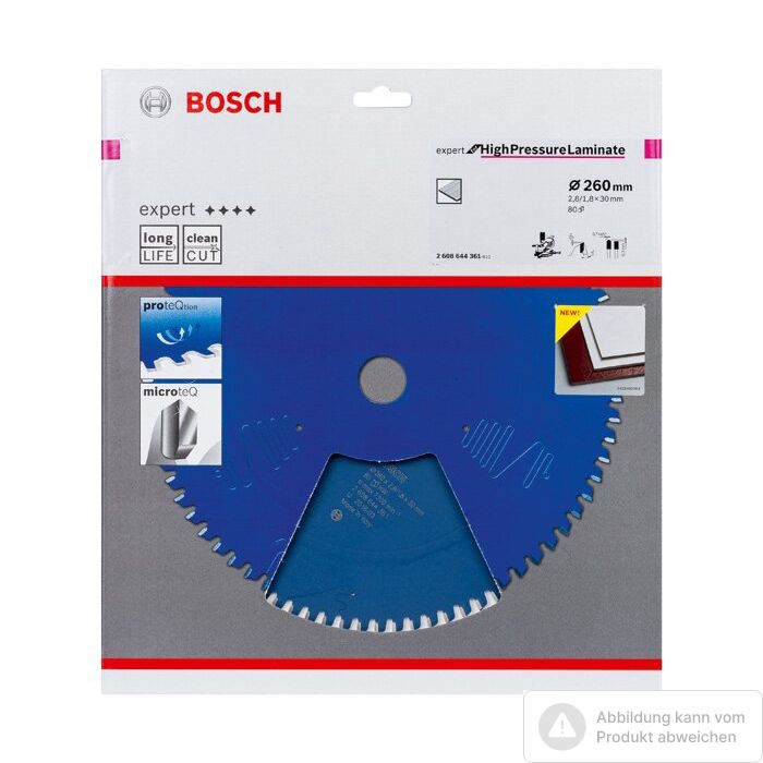 Bild von Bosch Expert for High Pressure Laminate Kreissägeblatt 260x30-80 Bild von Bosch Expert for High Pressure Laminate Kreissägeblatt 260x30-80