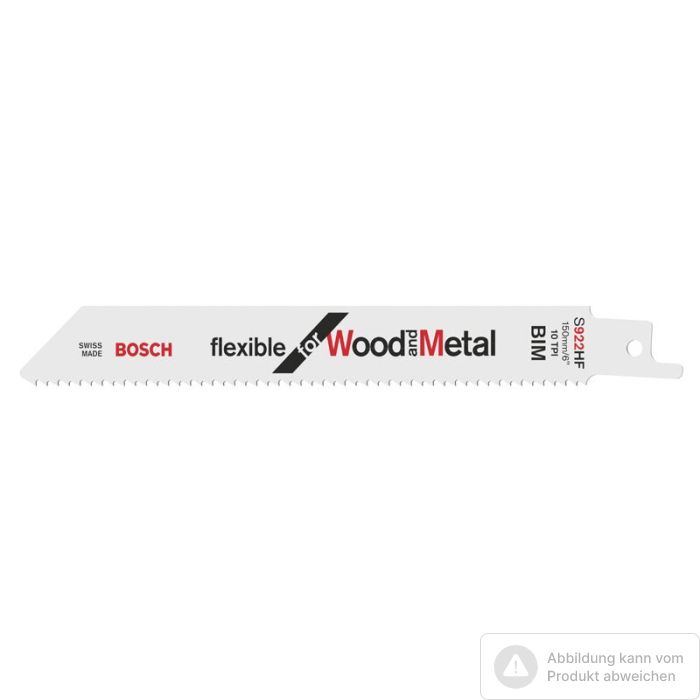 Bild von Bosch Säbelsägeblatt S 922 HF, Flexible for Wood and Metal, 5er-Pack Bild von Bosch Säbelsägeblatt S 922 HF, Flexible for Wood and Metal, 5er-Pack