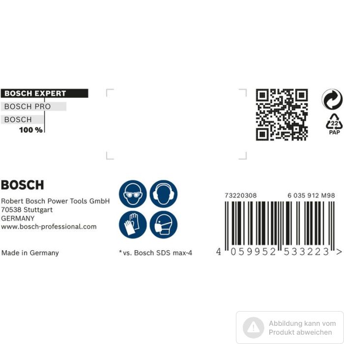 Bild von Bosch EXPERT SDS max-8X Hammerbohrer, 28x400x520 mm Bild von Bosch EXPERT SDS max-8X Hammerbohrer, 28x400x520 mm