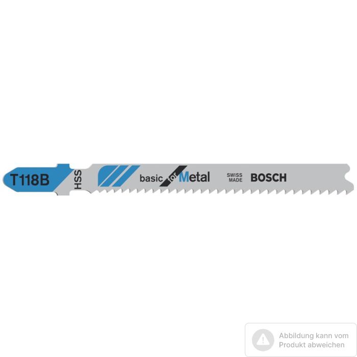 Foto von Bosch Stichsägeblatt T 118 B Basic for Metal, 5er-Pack Foto von Bosch Stichsägeblatt T 118 B Basic for Metal, 5er-Pack