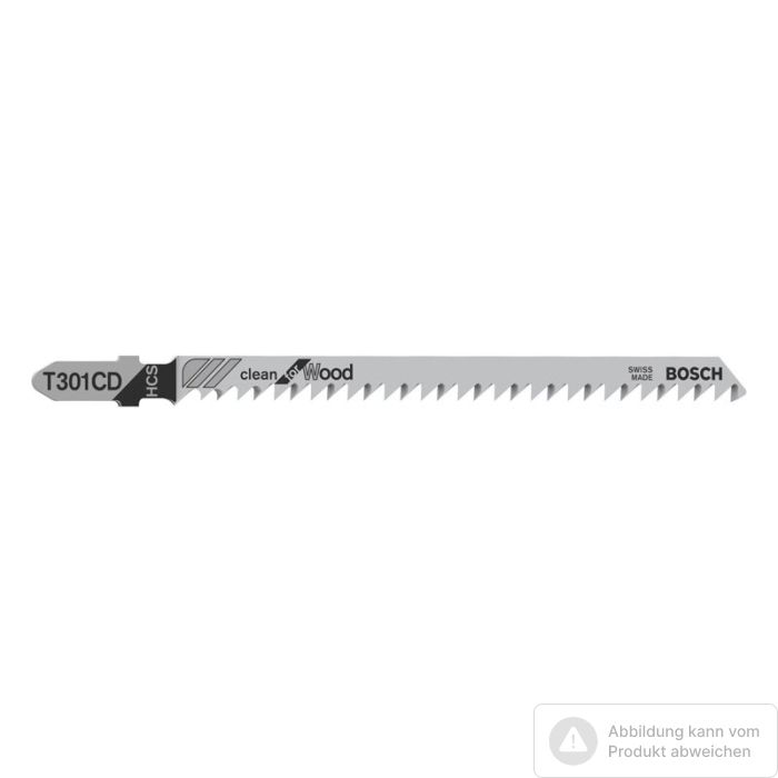 Foto von Bosch Stichsägeblatt T 301 CD Clean for Wood, 5er-Pack Foto von Bosch Stichsägeblatt T 301 CD Clean for Wood, 5er-Pack