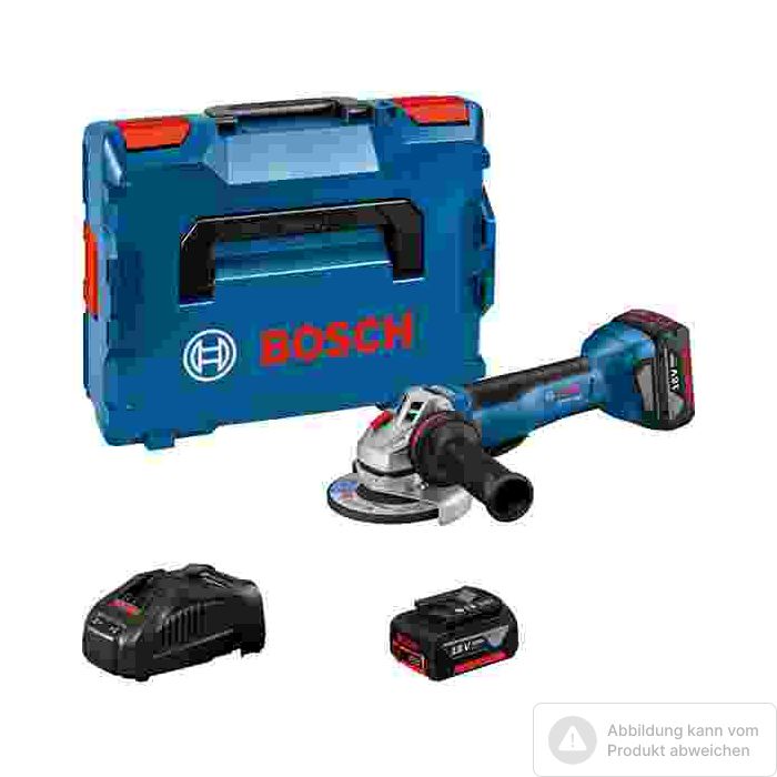 Foto von Bosch Akku-Winkelschleifer GWS 18V-10 P, 2 x Akku GBA 18V 5.0Ah in L-BOXX Foto von Bosch Akku-Winkelschleifer GWS 18V-10 P, 2 x Akku GBA 18V 5.0Ah in L-BOXX