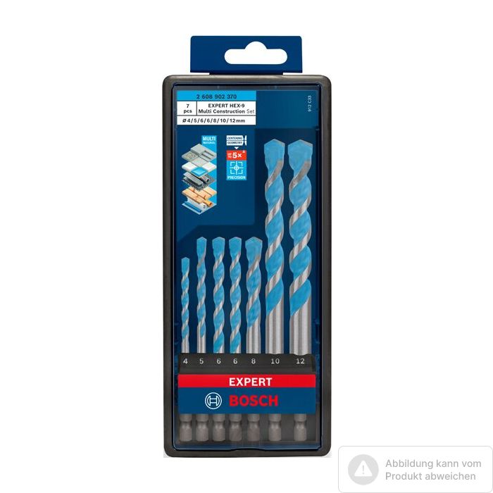 Foto von Bosch EXPERT HEX-9 Multi Construction Bohrer-Set, D= 4/5/6/6/8/10/12 mm, 7-tlg. Foto von Bosch EXPERT HEX-9 Multi Construction Bohrer-Set, D= 4/5/6/6/8/10/12 mm, 7-tlg.