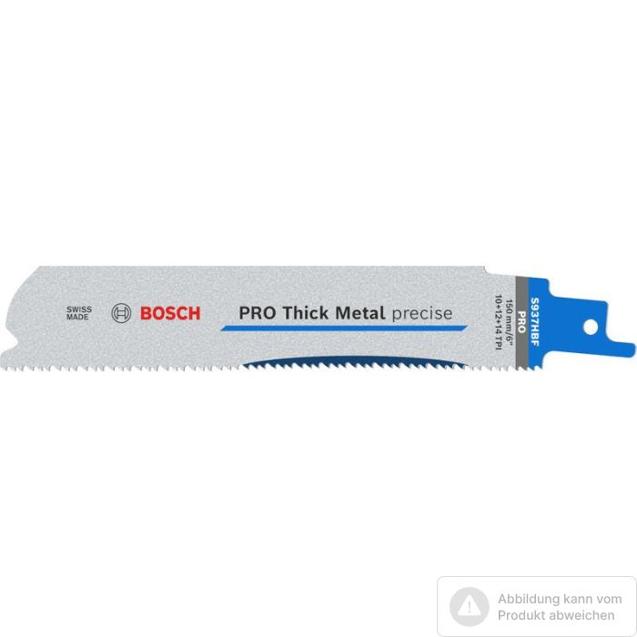 Bild von Bosch PRO Thick Metal precise S937HBF Säbelsägeblatt, 1,1 x 25 x 150 mm, 5-tlg. Bild von Bosch PRO Thick Metal precise S937HBF Säbelsägeblatt, 1,1 x 25 x 150 mm, 5-tlg.