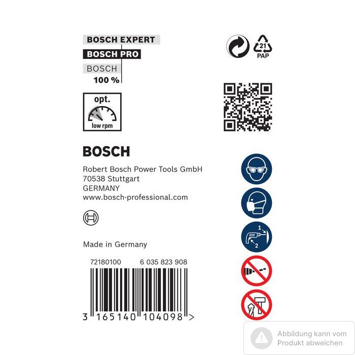 Foto von Bosch PRO Wood HSS Installationsbohrer, 24 x 100 x 600 mm, SDS plus Foto von Bosch PRO Wood HSS Installationsbohrer, 24 x 100 x 600 mm, SDS plus