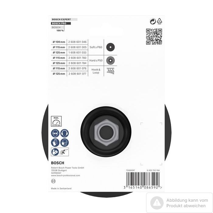 Bild von Bosch PRO Stützteller, 125 mm, M14, Klettverschluss Bild von Bosch PRO Stützteller, 125 mm, M14, Klettverschluss