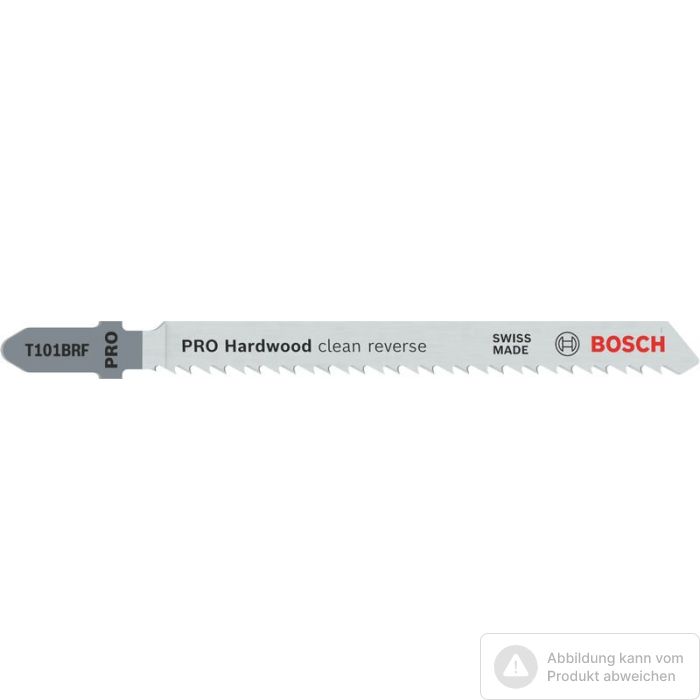 Bild von Bosch PRO Hardwood clean reverse T101BRF Stichsägeblatt, 100 mm, 5-tlg. Bild von Bosch PRO Hardwood clean reverse T101BRF Stichsägeblatt, 100 mm, 5-tlg.