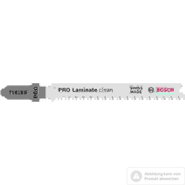 Bild von Bosch PRO Laminate clean T101BIF Stichsägeblatt, 83 mm, 5-tlg. Bild von Bosch PRO Laminate clean T101BIF Stichsägeblatt, 83 mm, 5-tlg.