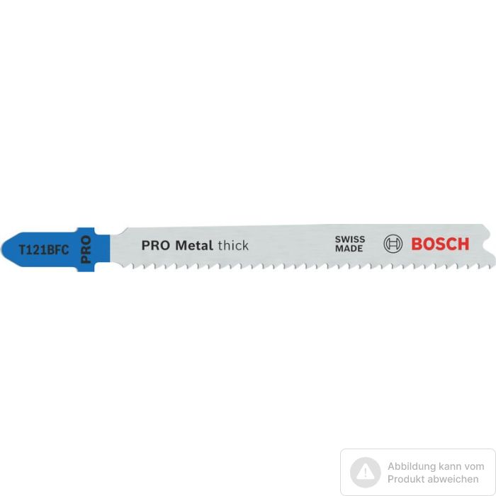 Bild von Bosch PRO Metal thick T121BFC Stichsägeblatt, 92 mm, 5-tlg. Bild von Bosch PRO Metal thick T121BFC Stichsägeblatt, 92 mm, 5-tlg.